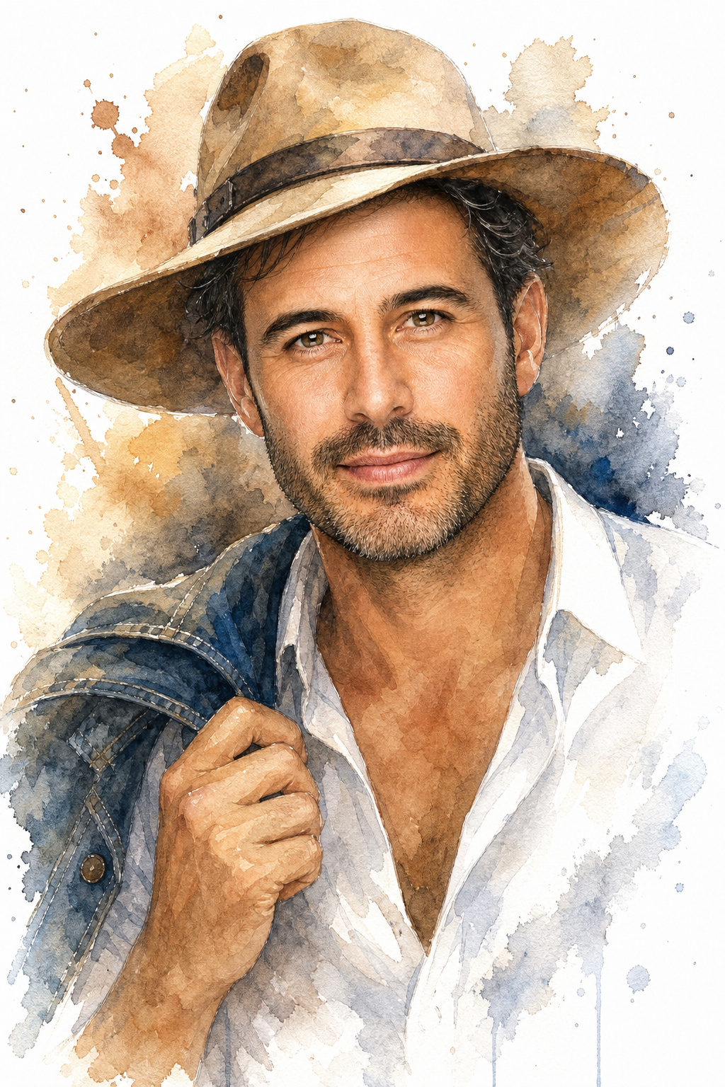Portrait Aquarelle Aventurier