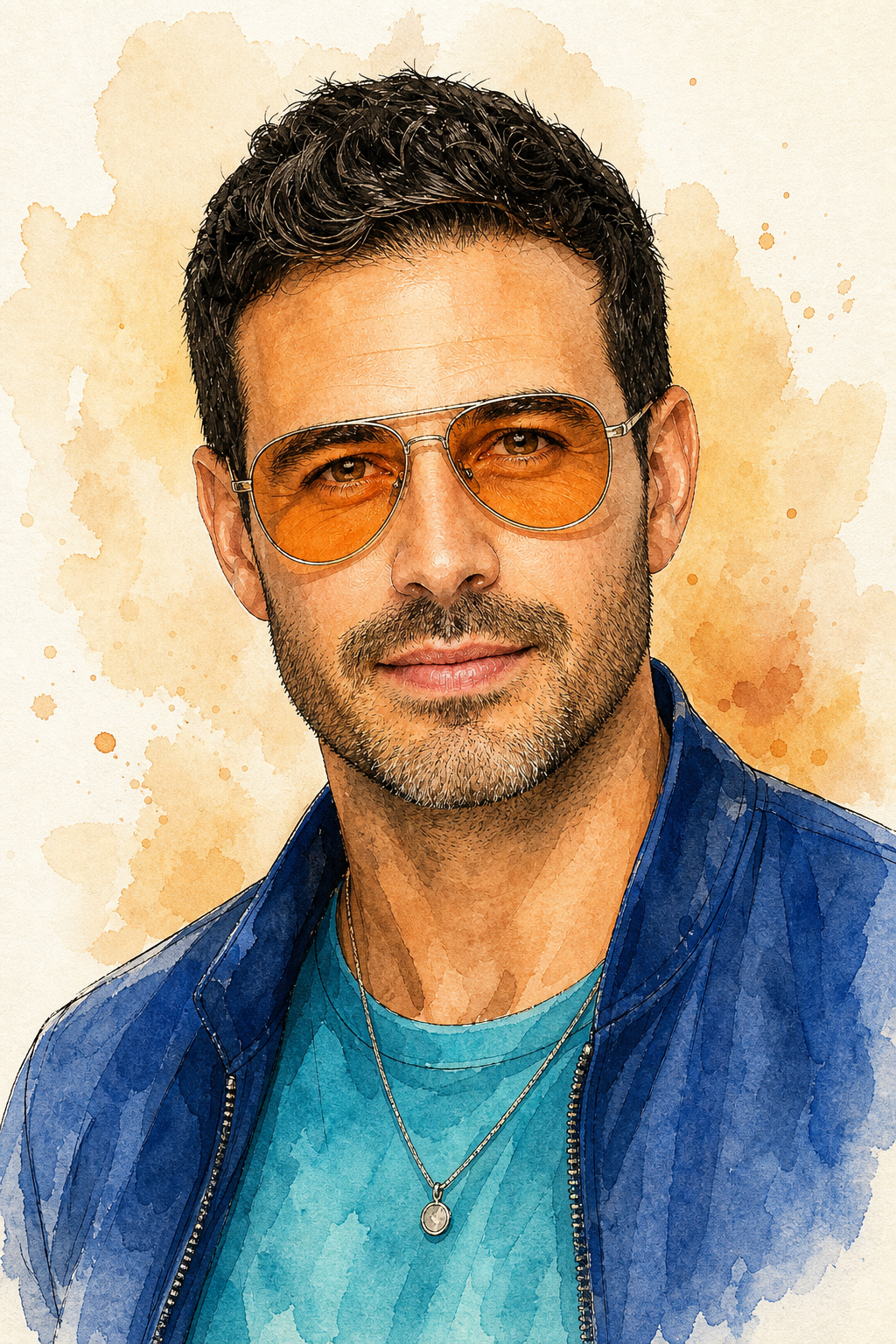 Portrait aquarelle éditorial