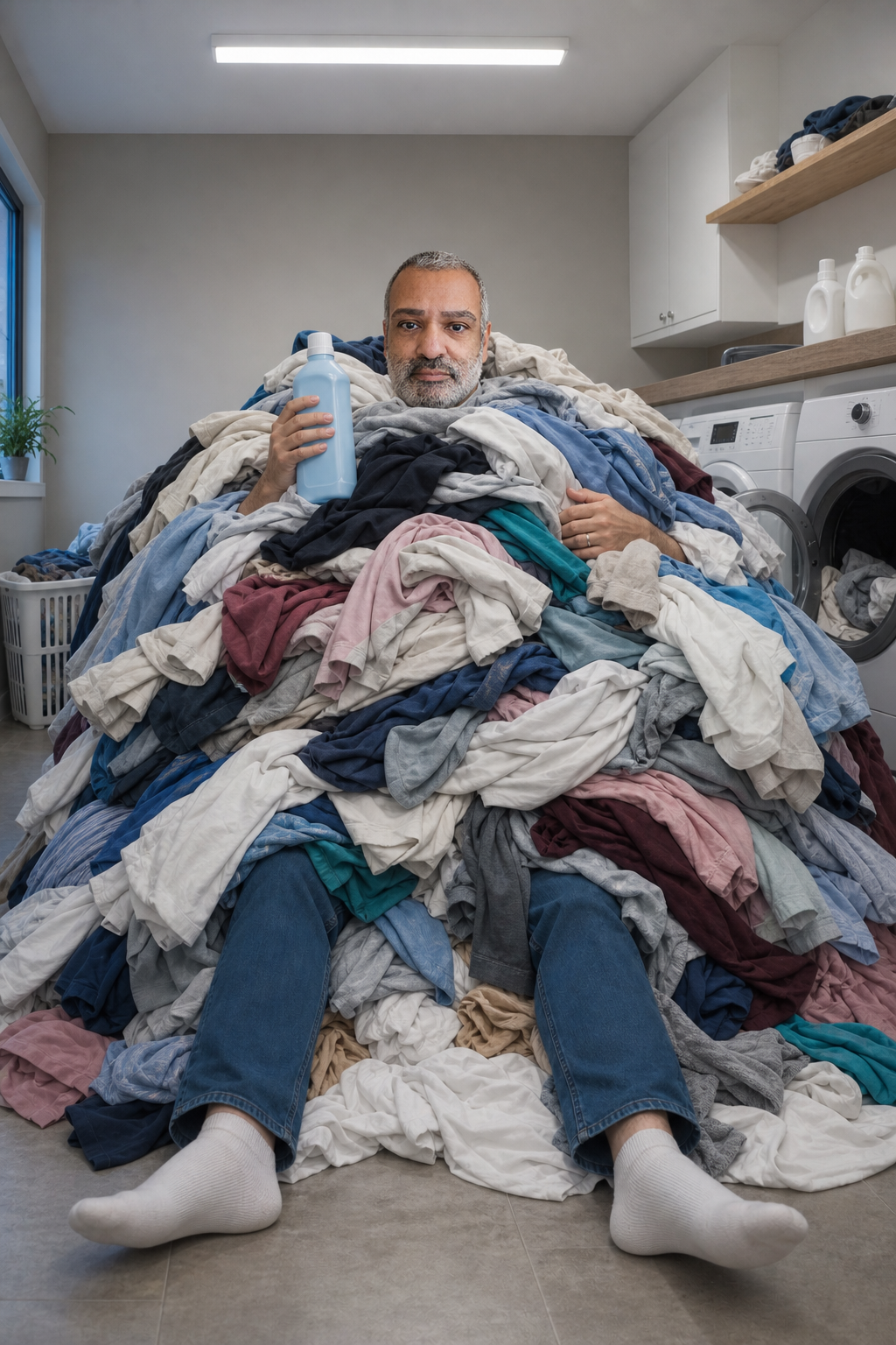 Écrasé par le linge